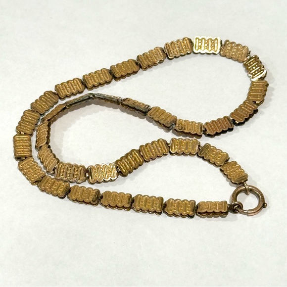 Vintage Antique Book Chain 18” Reversible Rolled Gold Plated Necklace - Picture 9 of 16